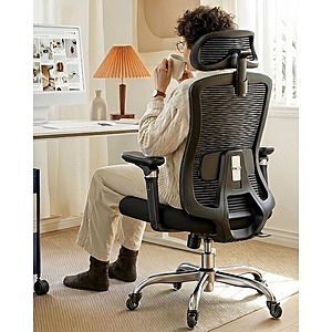 $89.99 – HUANUO Ergonomic Office Chair w/ 6D Armrests & Adjustable Seat Depth (Matte Black) –  + Free Shipping