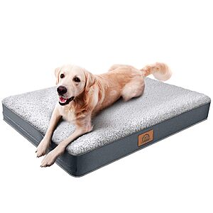 $19.98 – 35″ Sunheir Orthopedic Plush Sherpa Large Dog Bed(Grey) + Free S&H w/ Prime or $35+