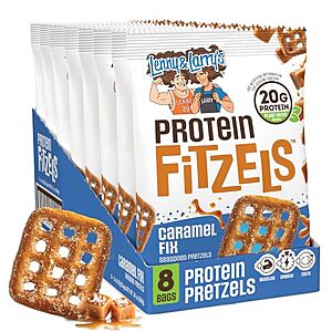 $9.74 – SnS, AC  | 8-Pack 3-Oz Lenny & Larry’s FITZELS Protein Pretzels Caramel Fix (Caramel Fix) at Amazon
