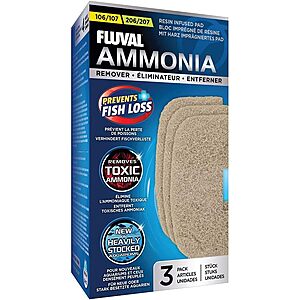 $2.63 – Select Accounts: 3-Pack Fluval 107/207 Aquarium Ammonia Remover Filter Pads  w/ S&S + Free Shipping w/ Prime or on $35+