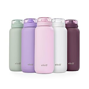 $12.00 – 22-Oz Ello Cooper Stainless Steel Insulated Water Bottle w/ Straw & Carry Handle (Lilac or Gray) – Lowest Price Ever at Amazon