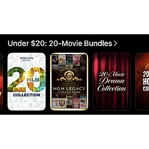 $20.00 – AppleTV Under $20: 20-movie Digital Bundles