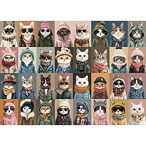 $8.49 – 1000-Piece Cat or Dog Avatar Faces Jigsaw Puzzle (19.7″ x 27.6″) –  + Free Shipping w/ Prime or on $35+