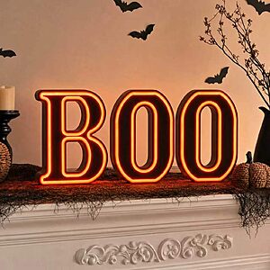 $9.99 – 8.5″ x 6.4″ FunouHome Light Up Halloween Decor Boo Sign (Black/Orange) – Lowest Price Ever on Amazon with Free Shipping