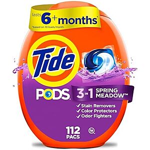 $40.73 – SnS, AC  | 4 × 112-Count Tide PODS Laundry Detergent Pacs (3-in-1 Spring Meadow) at Amazon
