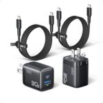 $8.26 – * | 2-Pk INIU 30W GaN Mini USB-C/A Wall Charger w/ 2x 5′ USB-C Cable at Amazon