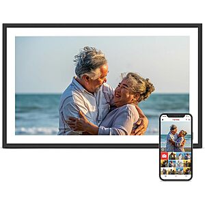 $59.98 – 15.6″ Pastigio Frameo 1080p WiFi Digital Picture Frame w/ IPS Touchscreen & 32GB Storage (Black Frame/White Mat) –  + Free Shipping