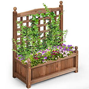 $39.49 – Costway Solid Wood Planter Box with Trellis Now at Lowest Price Ever on Walmart