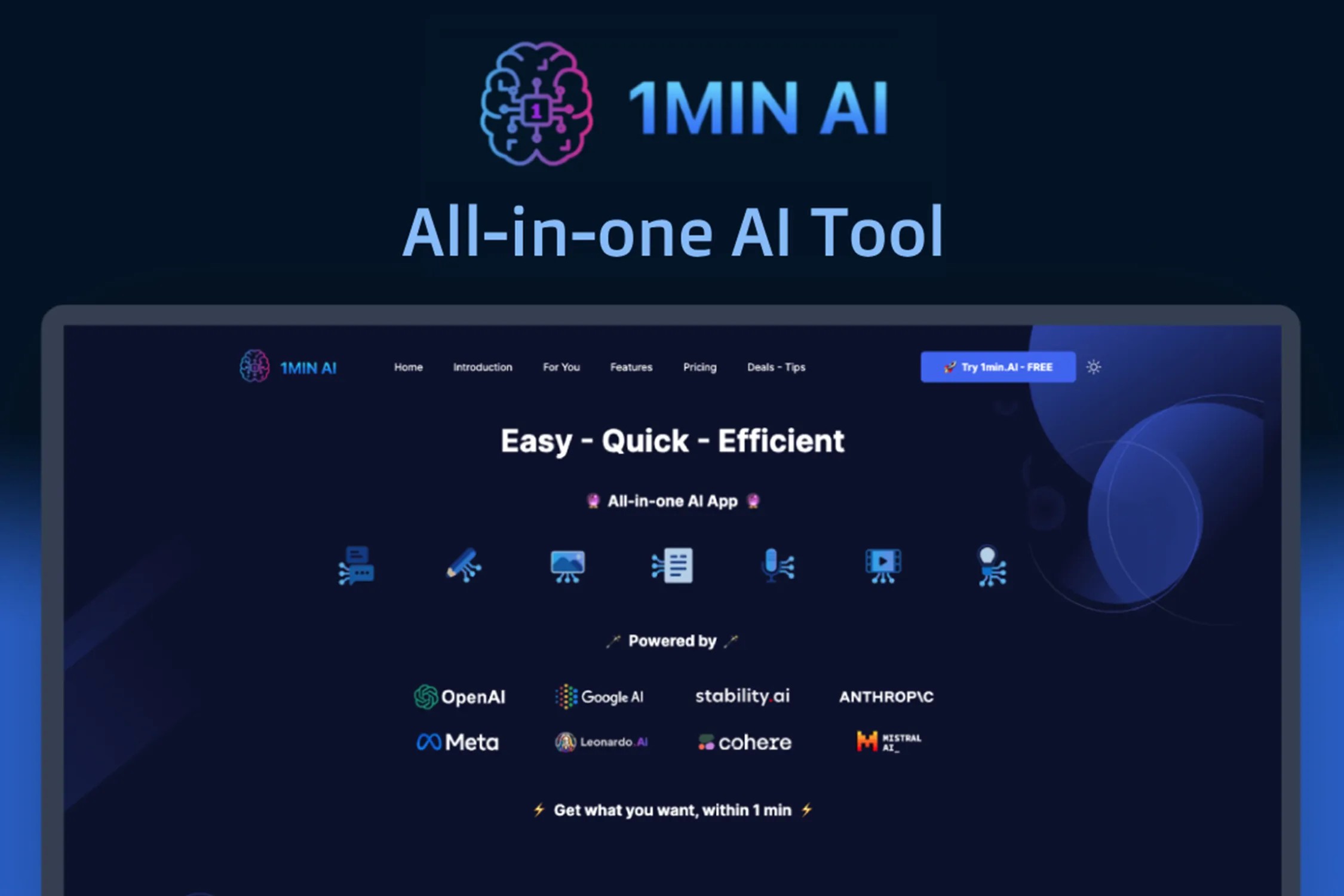 1min.AI Advanced Business Plan for AI tools