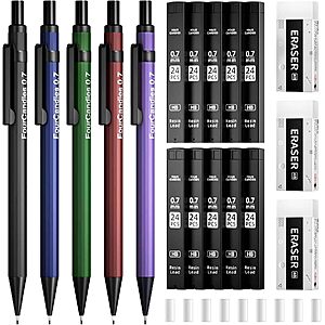 $5.99 – 19-Piece Four Candies 0.7mm Metal Mechanical Pencils Set  w/ S&S + Free Shipping w/ Prime or on $35+
