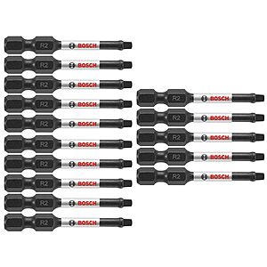 5-Pack 2" BOSCH Square #2 Impact Tough Screwdriving Power Bits + Free Shipping w/ Prime or on +