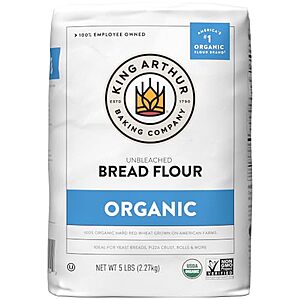 $6.44 – | 80-Oz King Arthur 100% Organic Bread Flour, Unbleached at Amazon