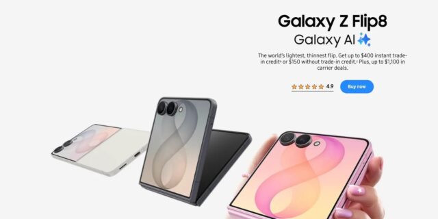 Galaxy Z Flip 8 foldable smartphone in black