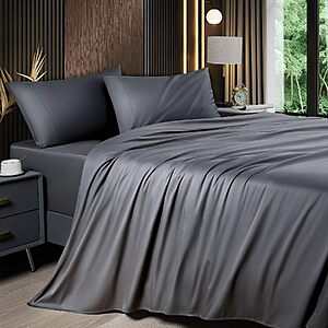 Shilucheng 4 Piece Queen Sheet Sets in Dark Grey