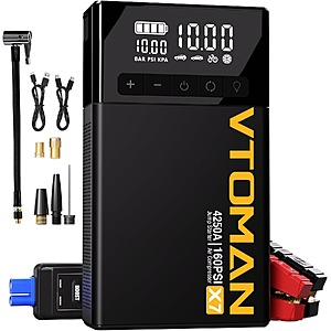 $47.00 – VTOMAN X7 4250A Jump Starter w/ 160PSI Air Compressor $47 + Free Shipping