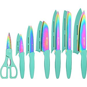 $12.99 – 13-Piece KATISUN Stainless Steel Kitchen Knife Set w/ Blade Guards & Scissors (2 Colors) + Free Shipping w/ Prime or on $35+