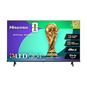 $167.97 – FS Amazon Hisense 40″ QD4 Series Hi-QLED Full HD Smart Fire TV – Quantum Dot Color, DTS Virtual:X,
