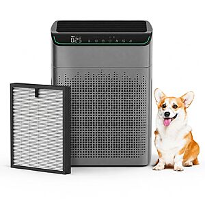 $49.99 – MERONTE Air Purifiers for Smoke Large Room (1690 sq ft) – HEPA Filter with PM 2.5 Monitor at