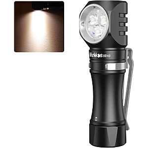 $20.49 – Wurkkos HD10 Rechargeable Right-Angle Mini Flashlight & Headlamp (Black) – 50% off at Amazon with Prime or on $35+