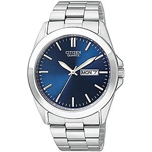 $104.00 – | 40mm Citizen Men’s Classic Quartz Watch (SS w/ Blue Sunray Dial) at Amazon