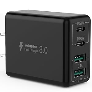 $4.99 – USB C Wall Charger, 40W 4-Port USB C Charger Block – Fast Charging Block Dual Port PD+QC Wall Plug Multiport Type C on Sale for
