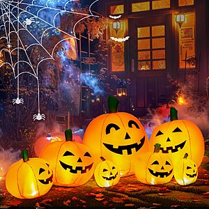 $19.99 – 7.5′ TISEJOY Halloween Inflatable Blow-Up Pumpkin Family Outdoor Decor  + Free Shipping w/ Prime or on $35+