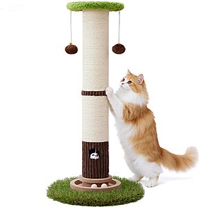 $17.99 – 34″ Tall Woochpet Thicker Cat Scratching Post Now  with Free Shipping