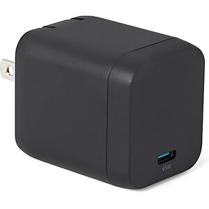 $12.50 – 65W Amazon Basics 1-Port GaN USB-C Wall Charger w/ PD 3.1 (Black) Now  + Free Shipping w/ Prime or on $35+