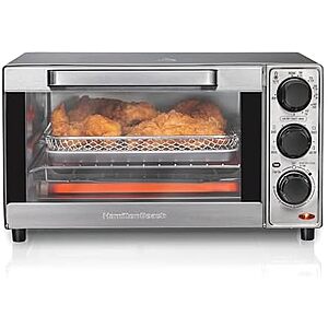 $35.97 – | Hamilton Beach 4 Slice Countertop Air Fryer Toaster Oven Combo at Amazon