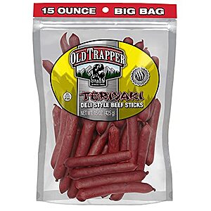 $9.49 – SnS * | 15-Oz Old Trapper Deli-Style Beef Sticks (Teriyaki) at Amazon