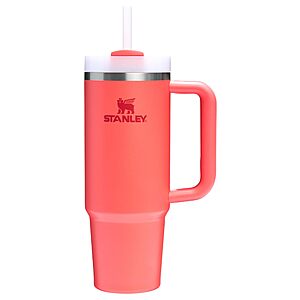 Stanley Quencher Tumbler deal 30-Oz Stanley Quencher H2.0 Flowstate Tumbler w/ Handle & Straw (Hot Coral)