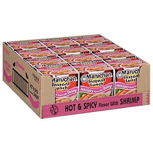 $3.47 – SnS, AC  | 12-Pack 2.25-Oz Maruchan Instant Lunch (Hot & Spicy Shrimp) at Amazon (28.9¢ each)