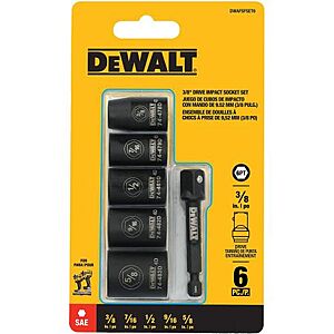 $8.00 – 6-Piece DEWALT Socket Set (Metric or SAE) $8 or less at Bomgaars w/ Free Store Pickup