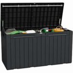 $62.99 – Homall 98 Gallon Deck Box with Lockable Lid, Black  + Free S&H at Walmart