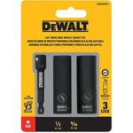 $5.00 – 3-Piece 3/8″ DEWALT SAE Socket Set $5 or less at Bomgaars w/ Free Store Pickup