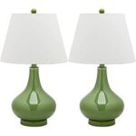 $61.97 – | SAFAVIEH Amy Table Lamp Set of 2, 24″ Modern Green LIT4087G at Amazon