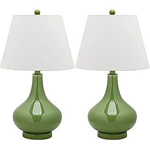 $61.97 – | SAFAVIEH Amy Table Lamp Set of 2, 24″ Modern Green LIT4087G at Amazon