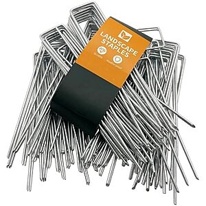 $9.99 – * | 100-Pk WAENLIR 6″ Galvanized Garden Stakes for Weed Barrier, Turf, Sod & Fencing at Amazon