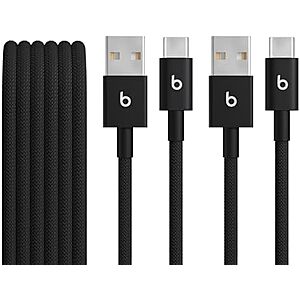 $14.00 – $14 | 2-Pack Beats USB-A/C to USB-C Woven Cable (1.5 m, 5 ft) at Amazon