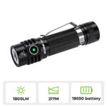 $10.44 – Wurkkos WK03 EDC 1800 Lumen Rechargeable EDC Flashlight with 18650 Li-ion Battery