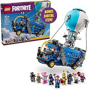 $79.99 – * | 954-Piece LEGO Fortnite Battle Bus Building Toy Set (77073) at Amazon