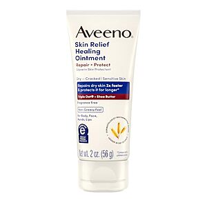 $2.22 – SnS, AC * | 2-Oz Aveeno Skin Relief Healing Ointment w/ Triple Oat & Shea Butter (Fragrance-Free) at Amazon