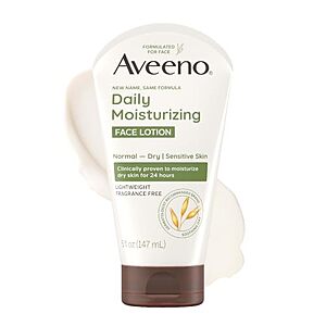 $2.59 – SnS, AC * | 5-Oz Aveeno Daily Moisturizing Fragrance-Free Prebiotic Oat Face/Facial Cream at Amazon