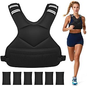 $9.99 – * | Ragebby 4-10Lb Men’s or Women’s Adjustable Weighted Vest (Black) at Amazon