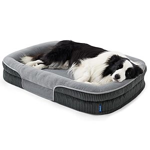 $26.39 – Prime Members: 42″ Bedsure XL Orthopedic Oval Bolster Dog Bed (Charcoal) + Free Shipping