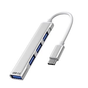$2.99 – 4-Port USB-C to USB-A 3.0 Hub Multiport Adapter (Silver) – Lowest Price Ever at Amazon