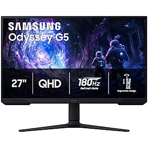 $149.99 – * | 27″ Samsung Odyssey G5 1440p 180Hz 1ms FreeSync VA Monitor at Amazon