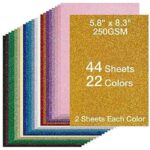 $3.49 – 44-Sheet TORC A5 250GSM Glitter Cardstock Paper (22 Colors) – Lowest Price Ever on Amazon