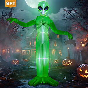 $31.80 – : Joyfy 9FT Halloween Inflatable Alien, Built-in LED Lights, Outdoor Yard Decor at Walmart.com