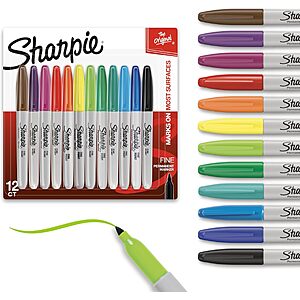 $6.83 – 12-Count Sharpie Fine Tip Permanent Markers (Assorted Colors) – w/ S&S + Free Shipping w/ Prime or on $35+